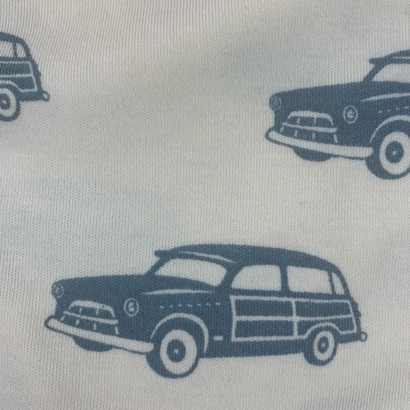 Kate Quinn Blue Camp Car Station Wagon Kimono Onesie Size 6-12 Months - Picture 4 of 6